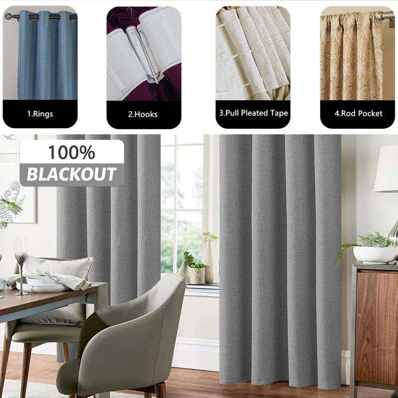 Custom Blackout Window Curtains With Static Cling And Ceiling Mount