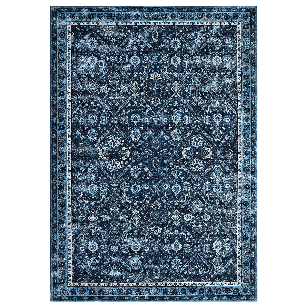 Moroccan Trellis Machine Washable Non Slip Area Rug For Living Room
