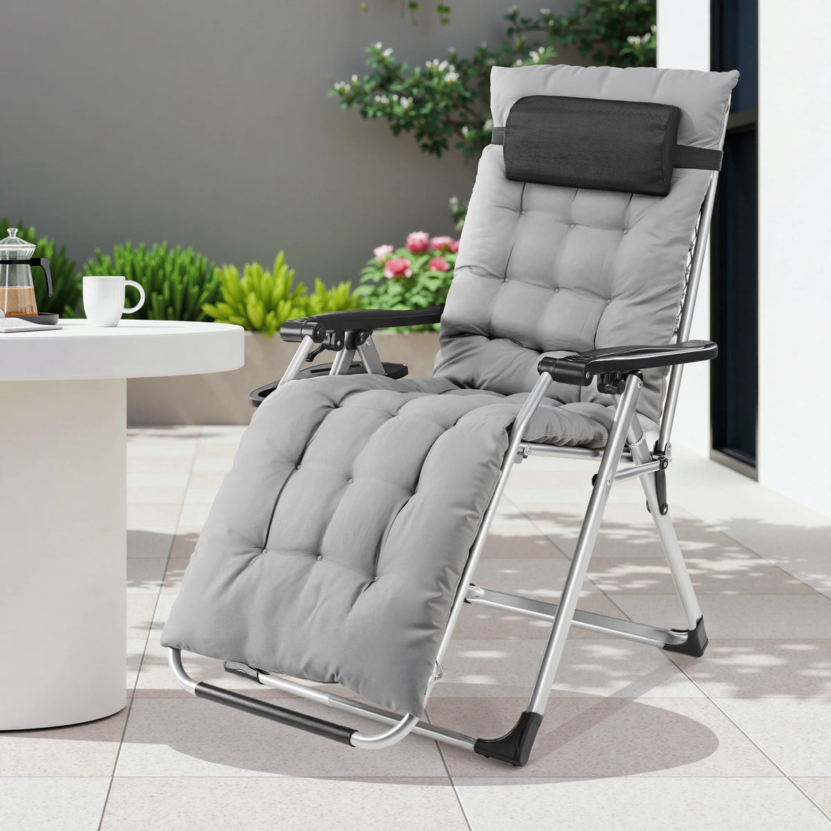 JHK Zero Gravity Recliner Folding Outdoor Patio Lounge Chair