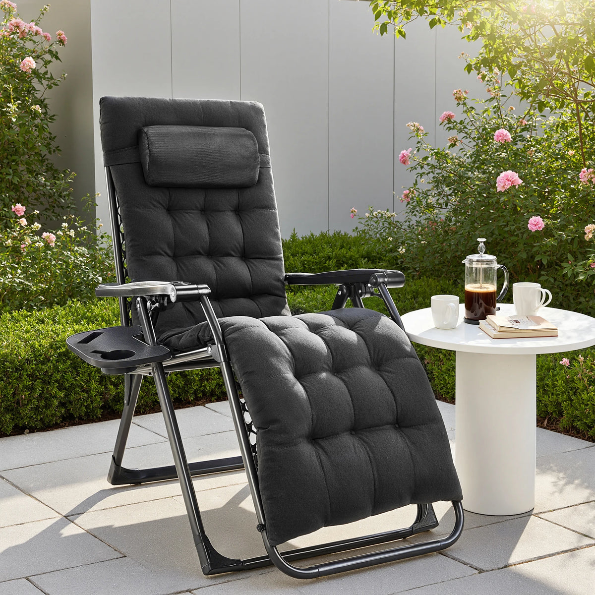 JHK Zero Gravity Recliner Folding Outdoor Patio Lounge Chair