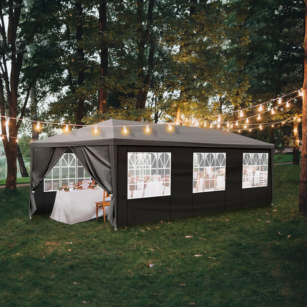 Outdoor Wedding Gazebo With Removable Sidewalls And Waterproof Canopy
