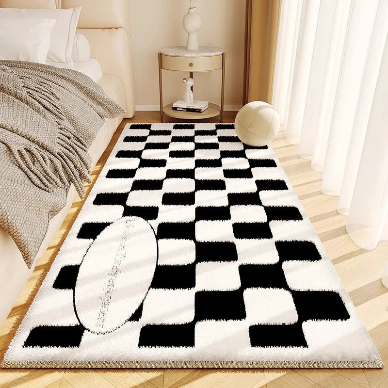 Minimalist Thick Plush Line Carpet For Living Room And Bedroom