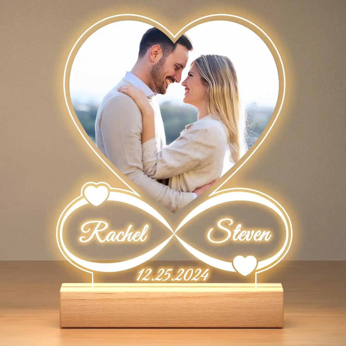 Personalized Acrylic Picture Frame For Wedding Anniversary Couple Gift