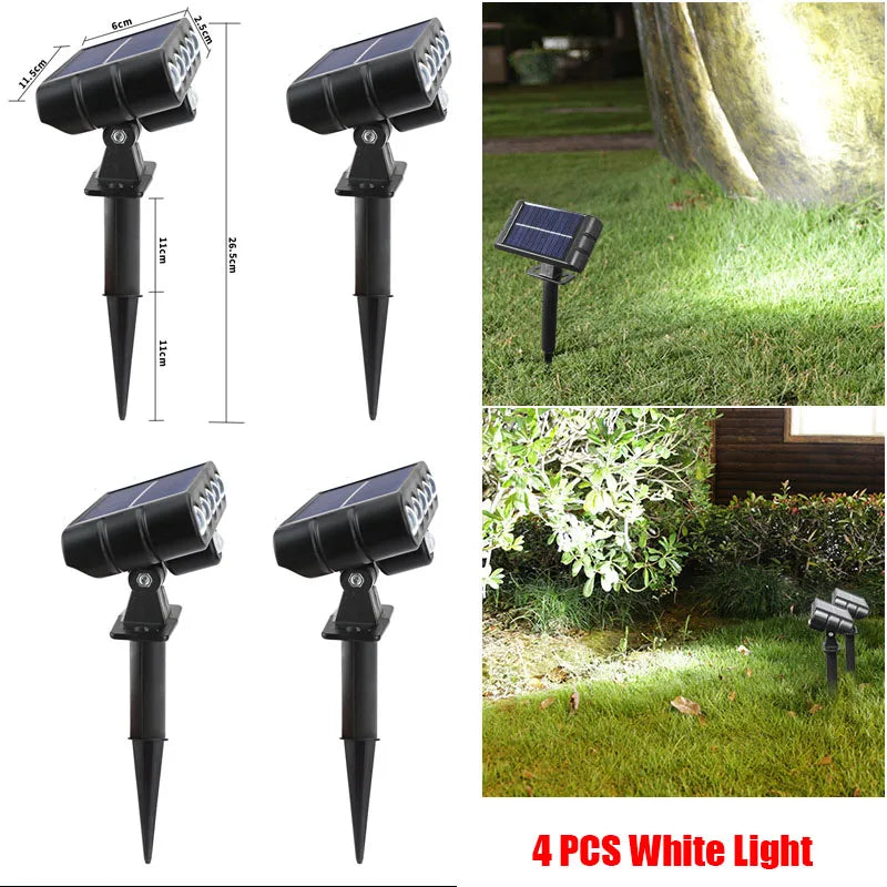 Famcdc 4 Pack Solar Outdoor Landscape Led Spotlights Lawn Garden