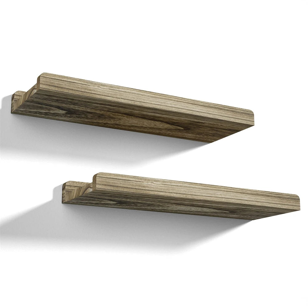 Wall Mounted Wooden Floating Shelves For Living Room Decor
