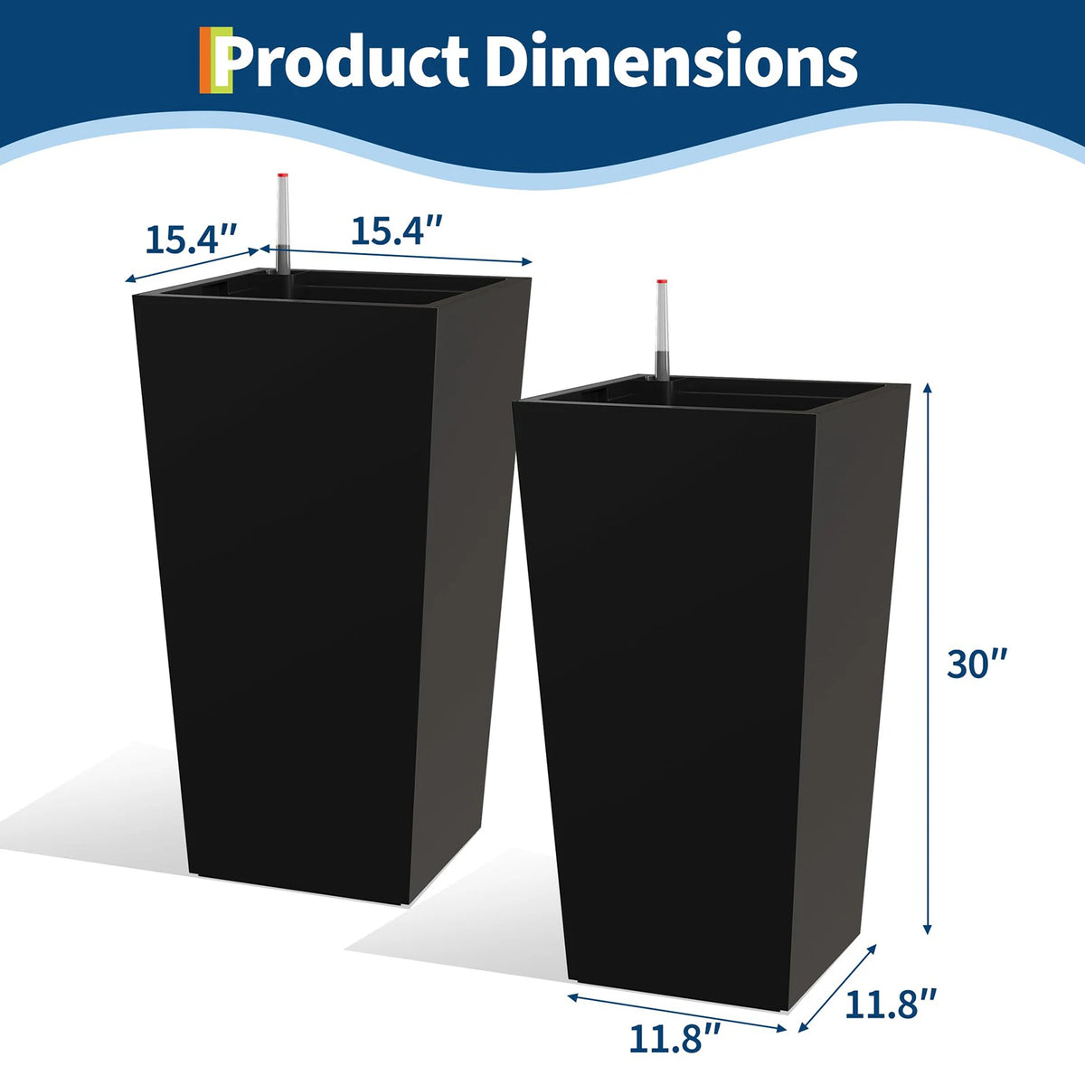 HiMISS Self Watering Planters With Drainage For Indoor Outdoor Plants