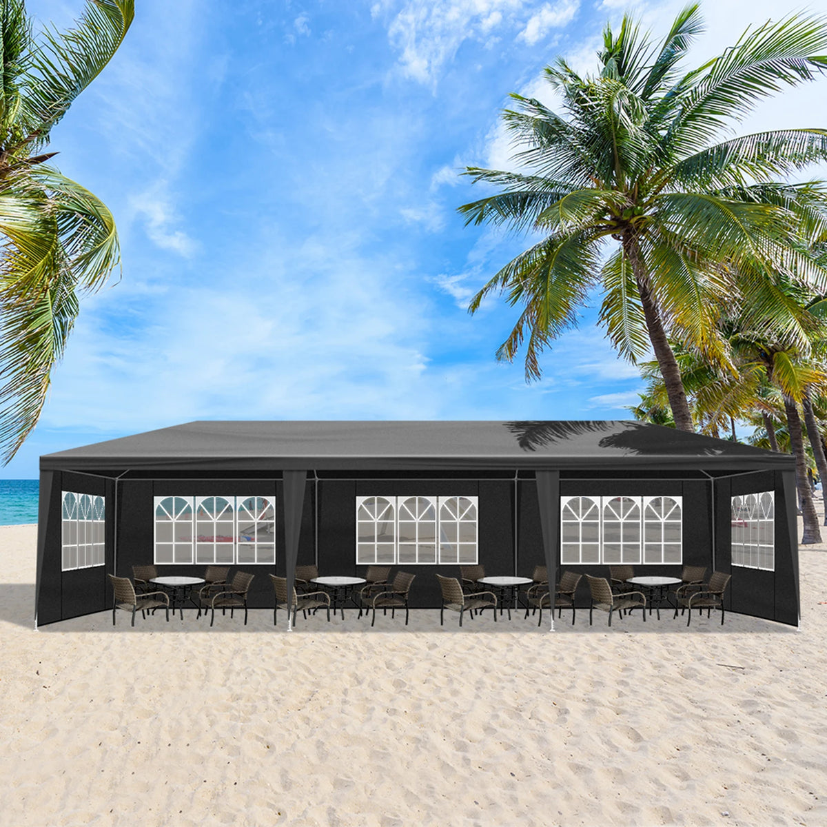 Outdoor Wedding Gazebo With Removable Sidewalls And Waterproof Canopy
