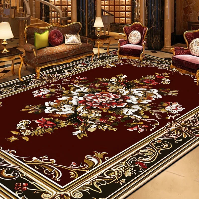 LYAHKAE European Style Printed Nonslip Decorative Floor Rug