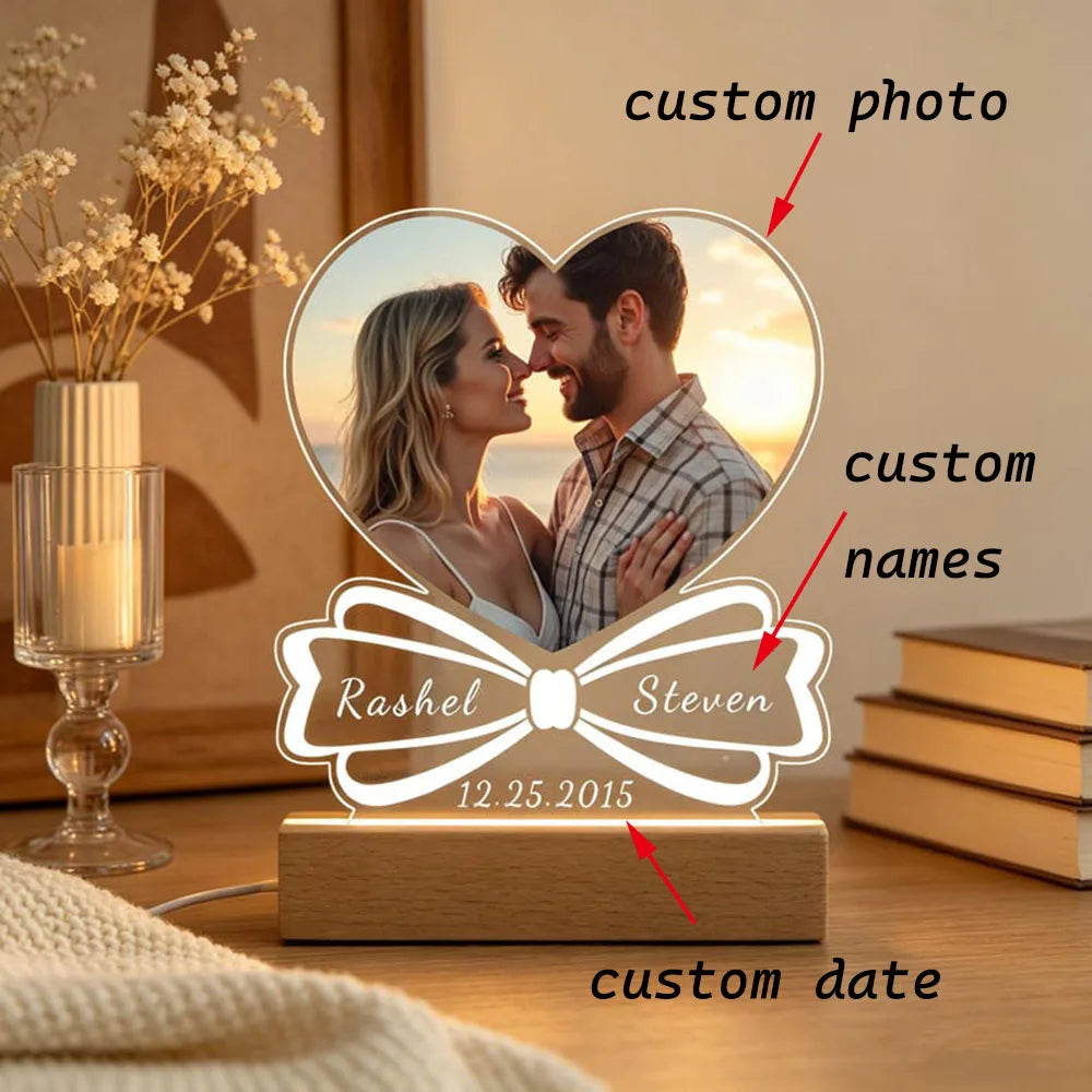 Personalized Acrylic Picture Frame For Wedding Anniversary Couple Gift