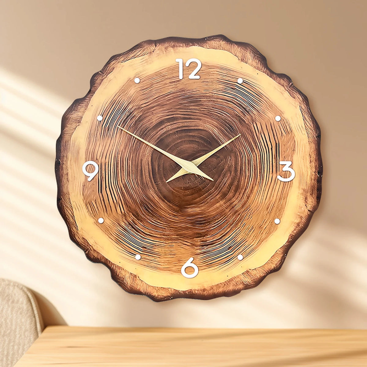 Choice Silent Wooden Wall Clock With Solid Wood Cross Section