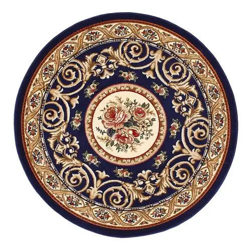 Round European Style Thick Polyester Anti-Slip Living Room Rug