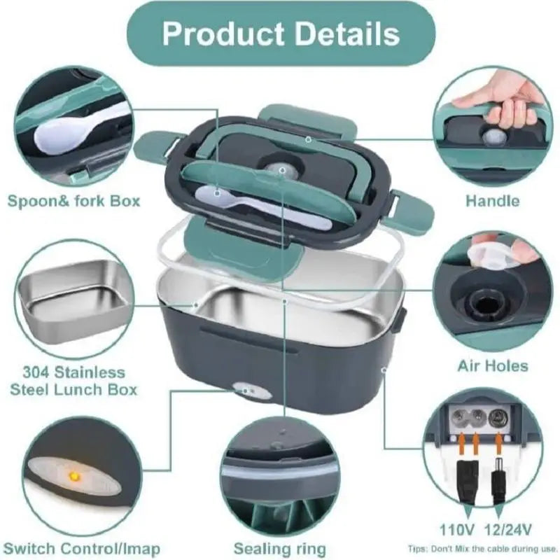 Lism Portable Electric Lunch Box Warmer For Car And Camping
