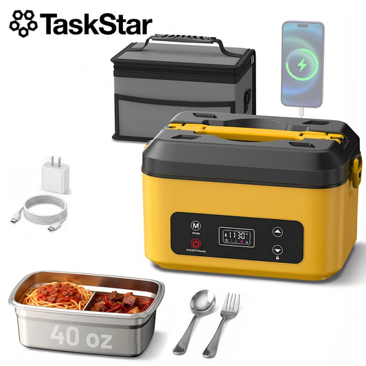 Portable Heated Lunch Box Cordless Food Warmer With Power Bank