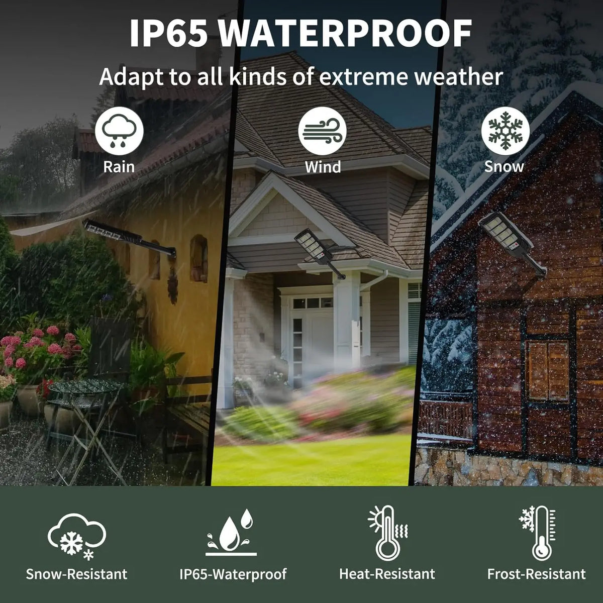 2Pack Solar Street Lights Outdoor Waterproof LED Automatic Remote Dimmable