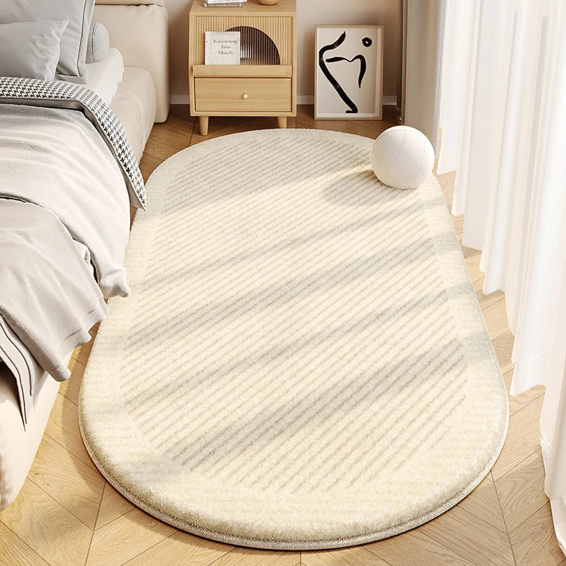 Minimalist Thick Plush Line Carpet For Living Room And Bedroom