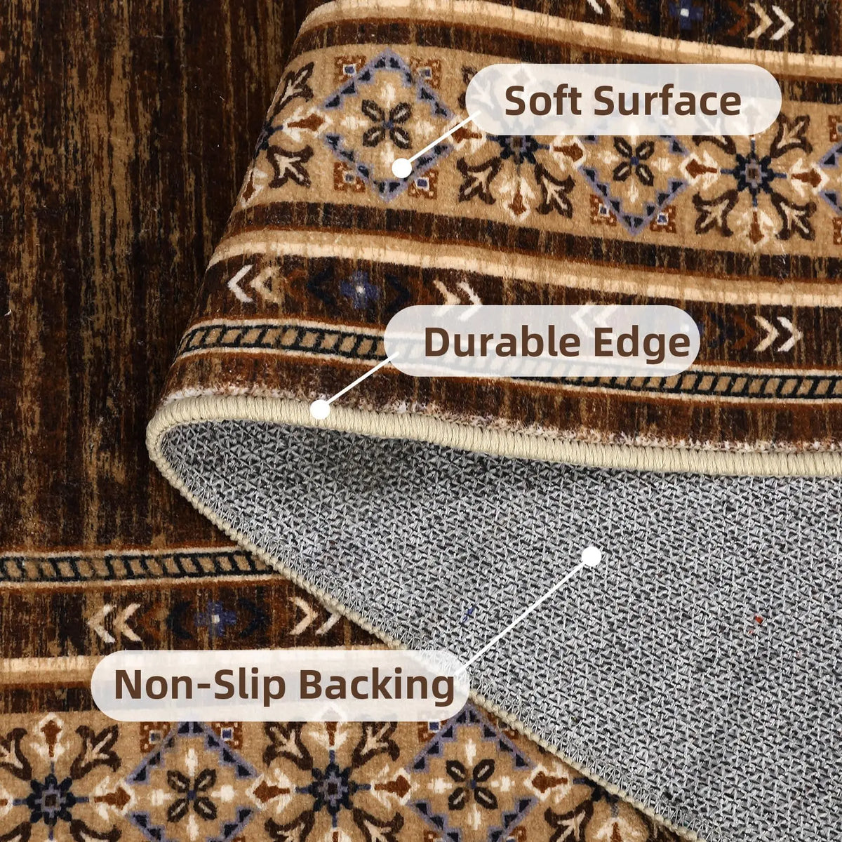 Contemporary Washable Polyester Area Rug For Modern Living Space