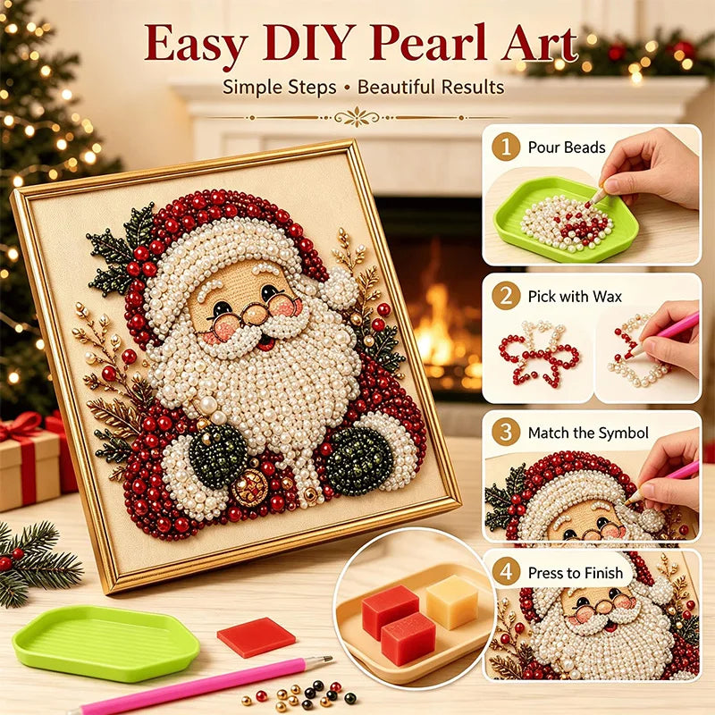 Christmas Pearl Diamond Painting DIY Wall Art Craft Kit