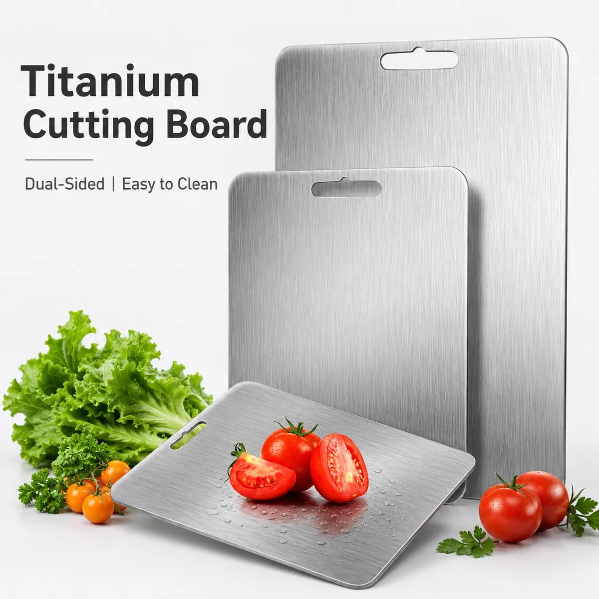 Titanium Reversible Cutting Board With Hanging Hole For Kitchen