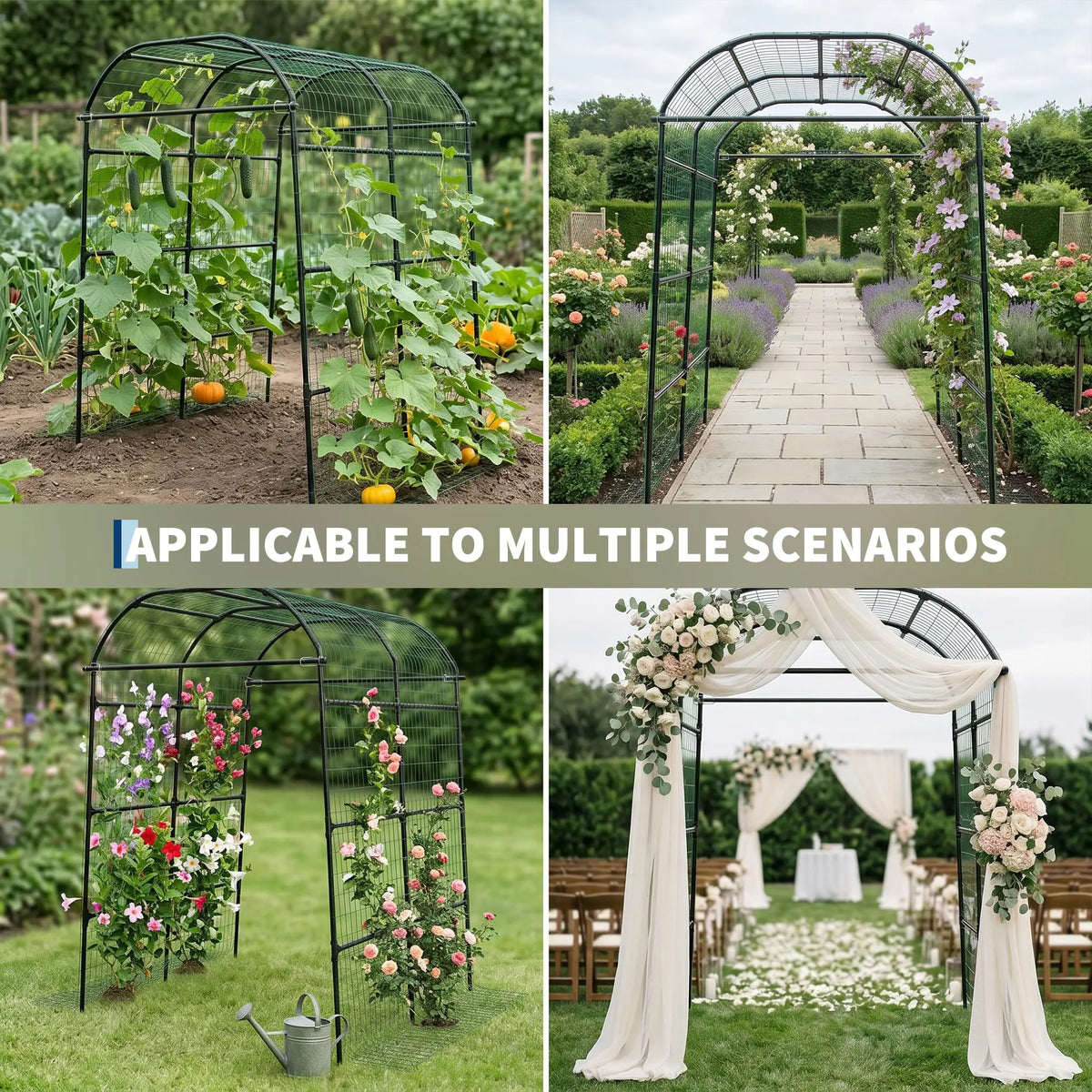 HiMISS Metal Garden Arch Trellis For Climbing Plants