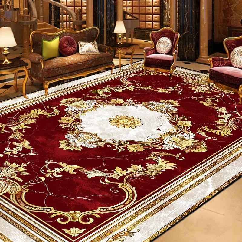 LYAHKAE European Style Printed Nonslip Decorative Floor Rug