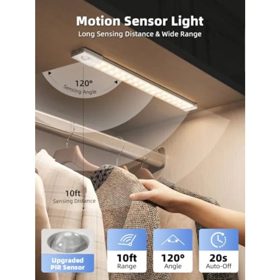 Wireless LED Under Cabinet Lights With Charging Station Motion Sensor