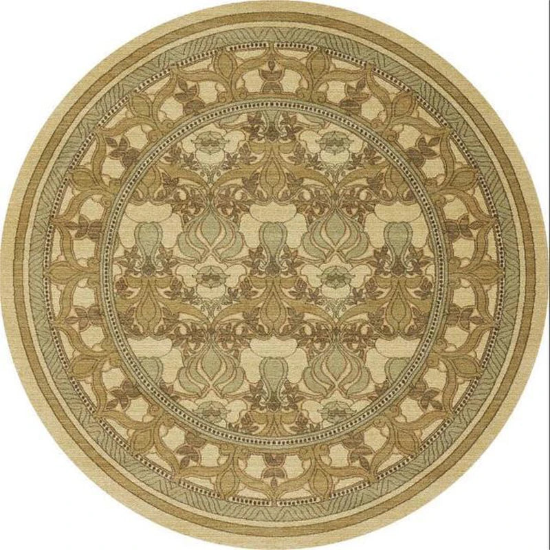 Round European Style Thick Polyester Anti-Slip Living Room Rug