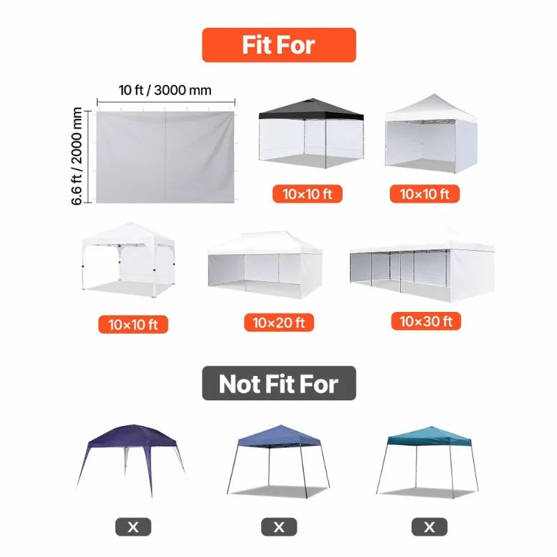 Waterproof Canopy Sidewalls For Pop Up Tents And Vendor Booths