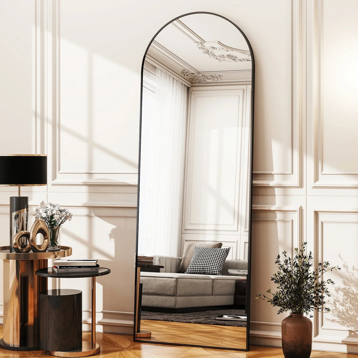 Elegant Arched Free Standing Full Length Mirror For Home Decor