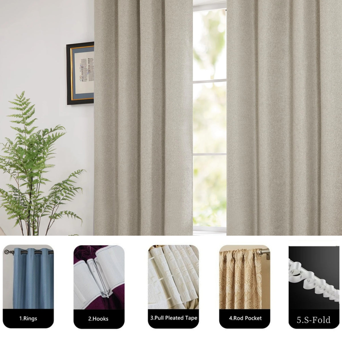 Custom Extra Long Blackout Curtains For Bedroom And Living Room