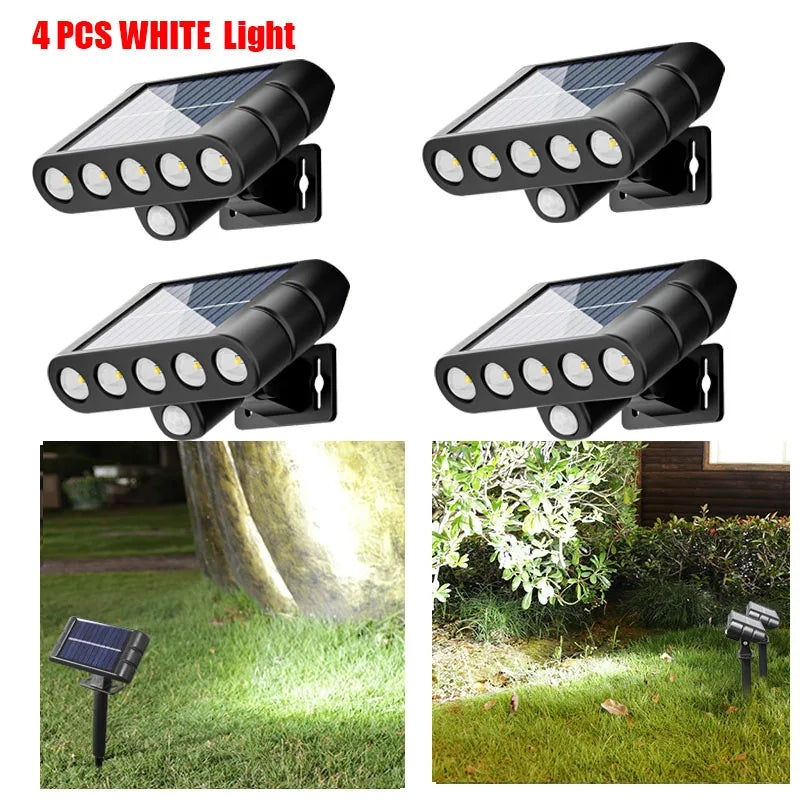 Famcdc 4 Pack Solar Outdoor Landscape Led Spotlights Lawn Garden