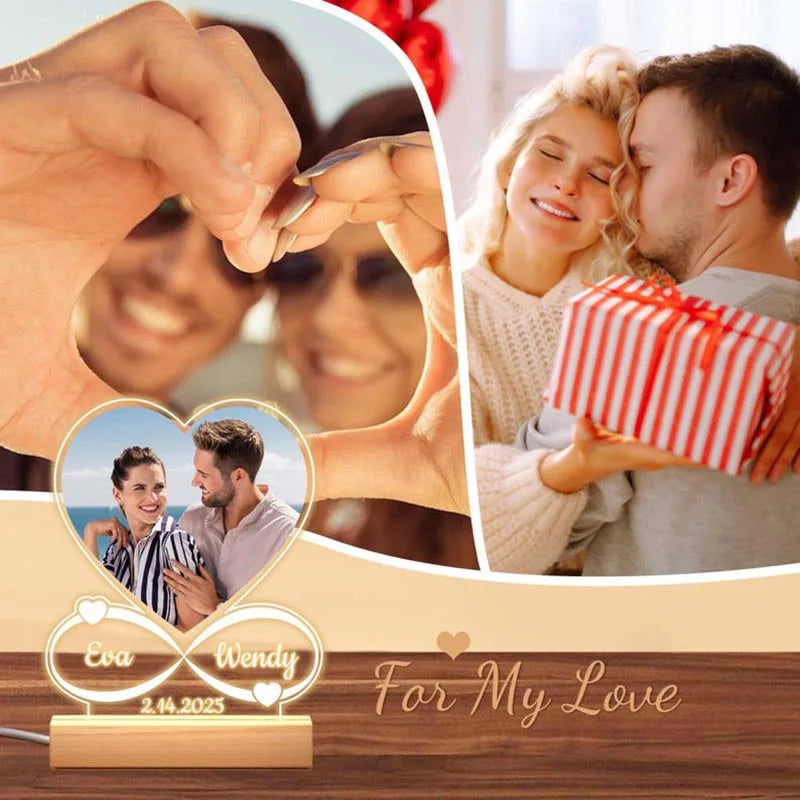 Personalized Acrylic Picture Frame For Wedding Anniversary Couple Gift