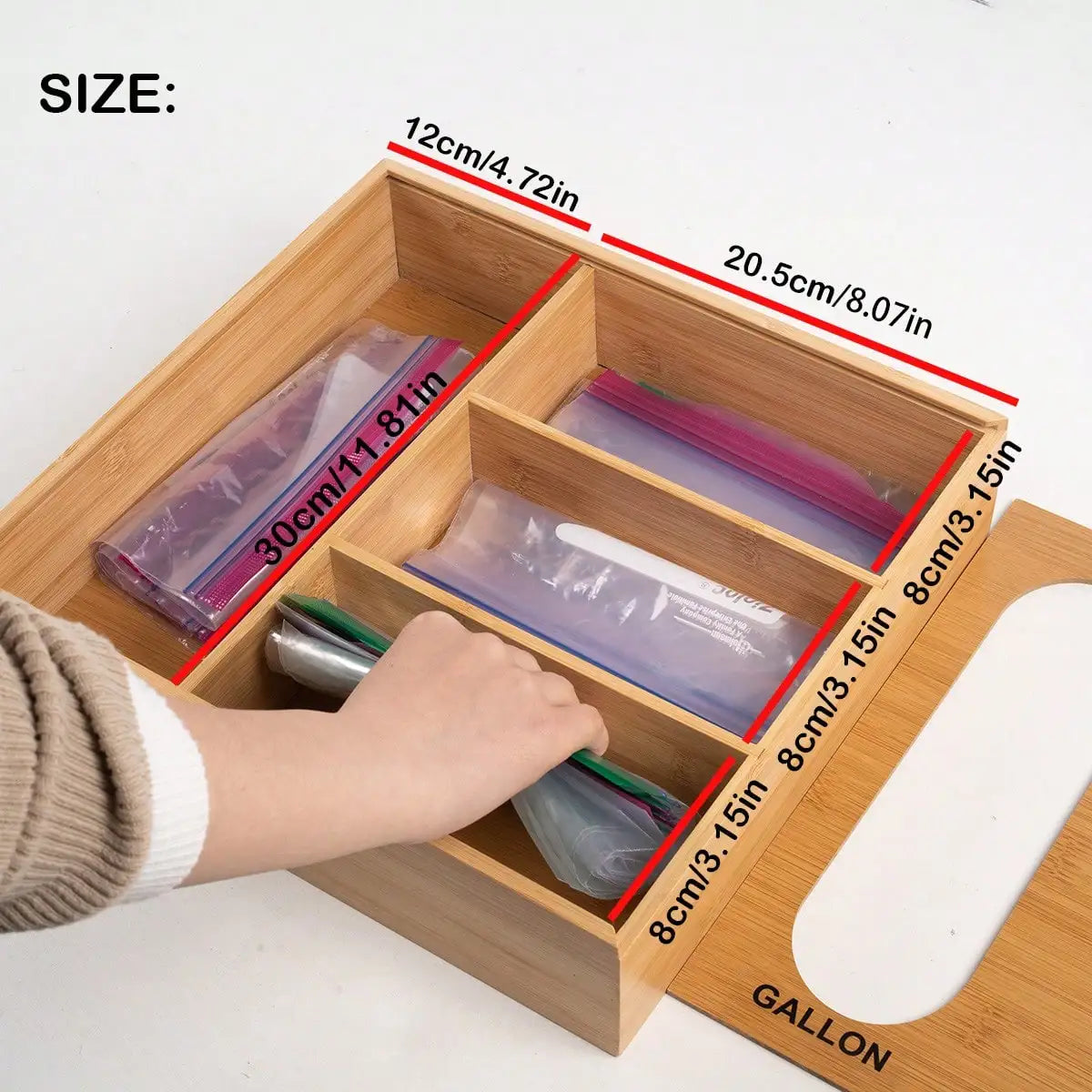 Elegant Bamboo Ziplock Bag Slider Storage Organizer