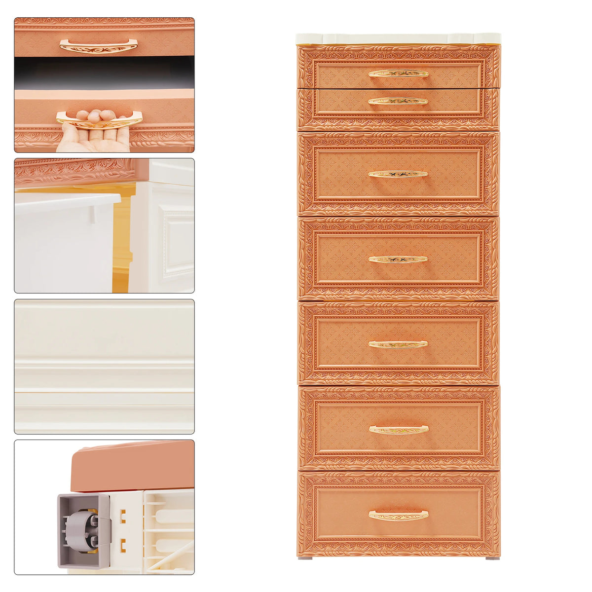 Bymaocar 6 Tier 7 Drawer Rolling Storage Cabinet Organizer