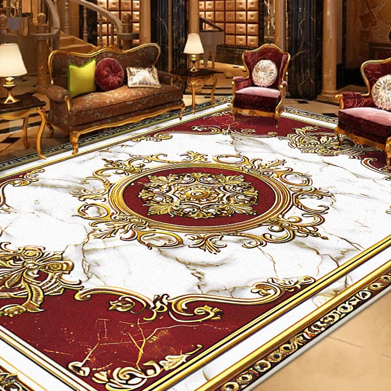 LYAHKAE European Style Printed Nonslip Decorative Floor Rug