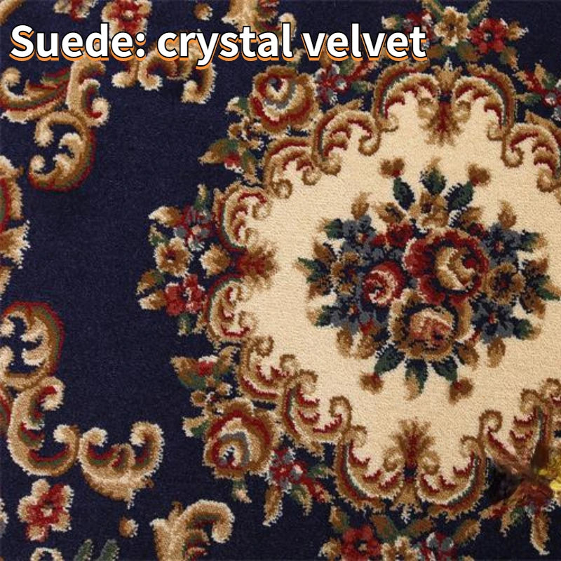Round European Style Thick Polyester Anti-Slip Living Room Rug