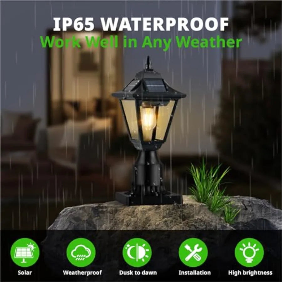 Outdoor Solar Post Light With Motion Sensor Waterproof