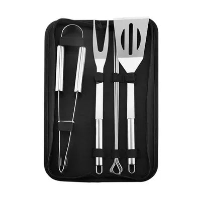 Stainless Steel Barbecue Grill Tool Set With Portable Cloth Bag
