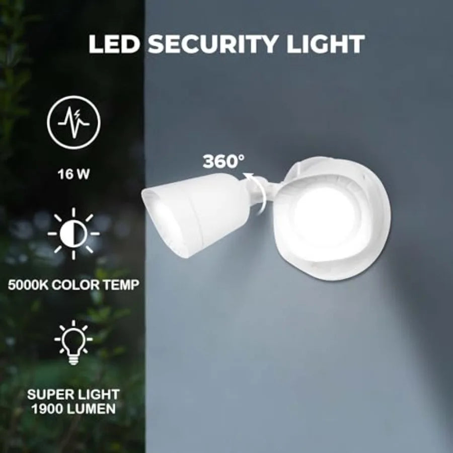 Outdoor LED Flood Light With Adjustable Heads Waterproof Security Fixture