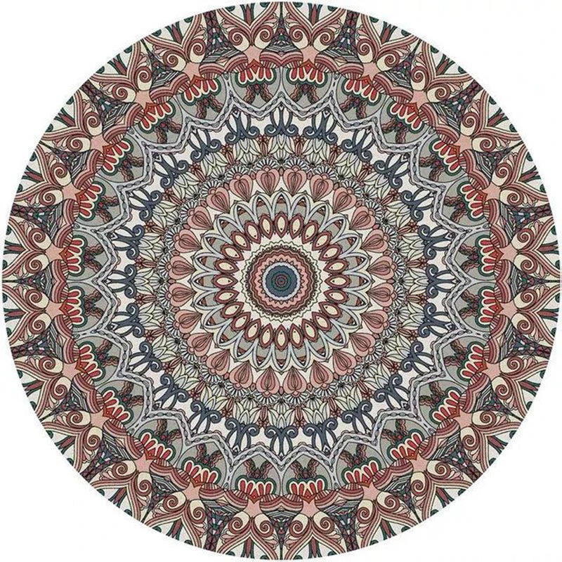 Round European Style Thick Polyester Anti-Slip Living Room Rug