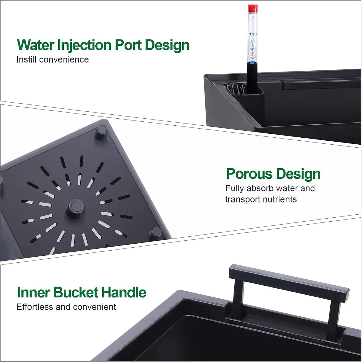TWISTER.CK Self Watering Planters With Drainage For Indoor Outdoor Use
