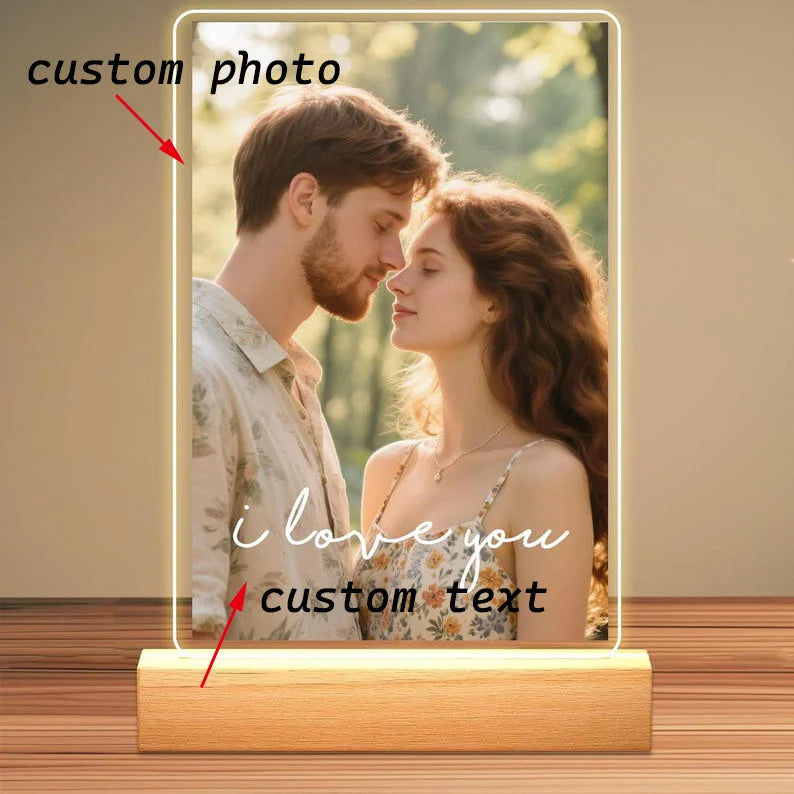 Personalized Acrylic Picture Frame For Wedding Anniversary Couple Gift