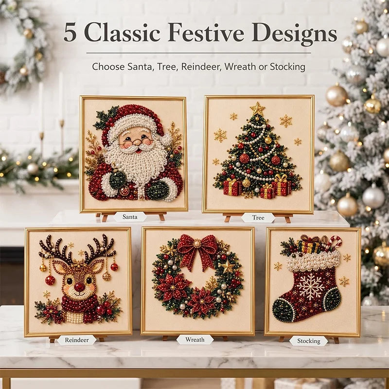 Christmas Pearl Diamond Painting DIY Wall Art Craft Kit