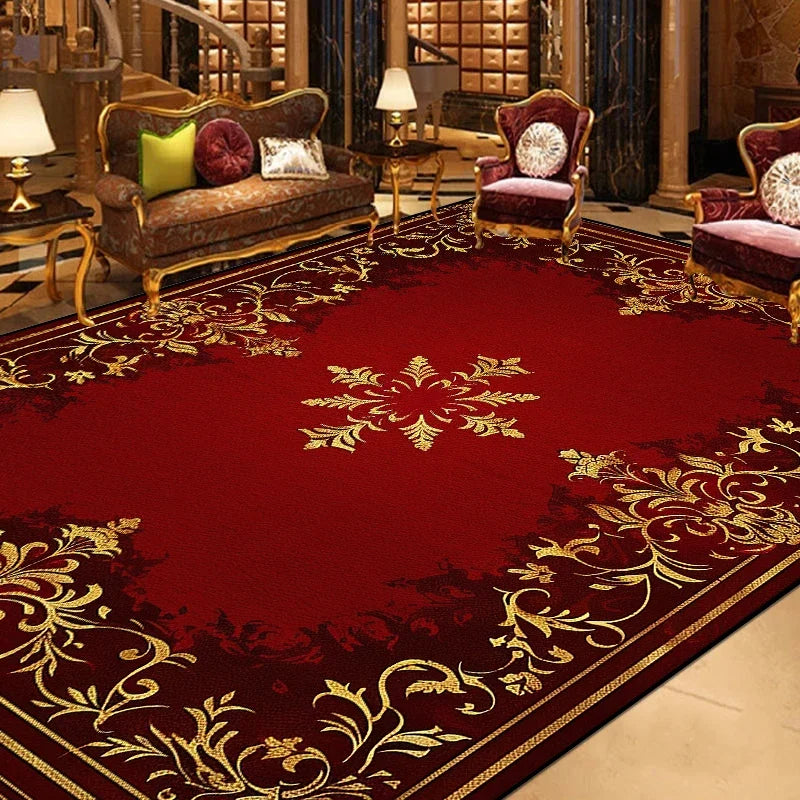 LYAHKAE European Style Printed Nonslip Decorative Floor Rug