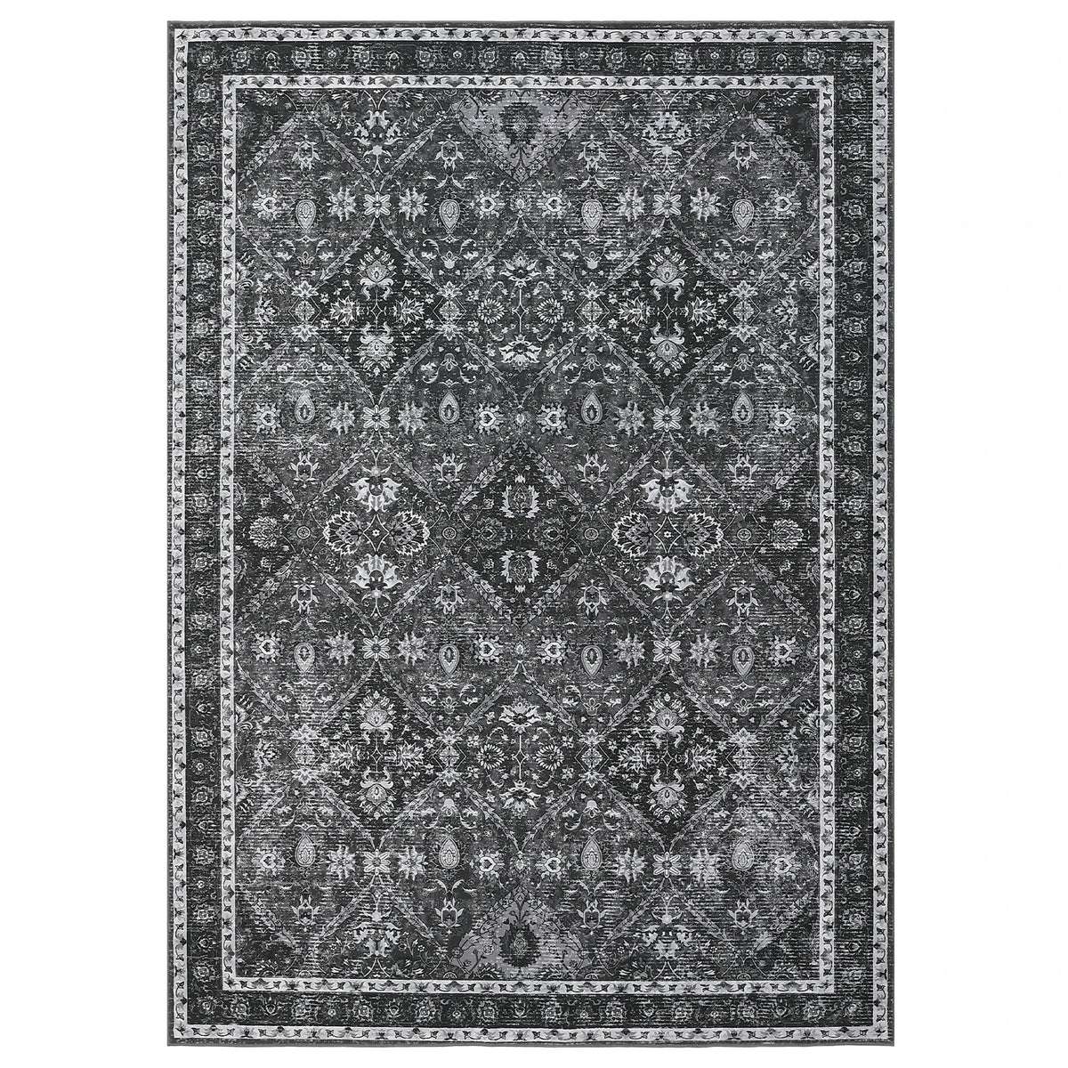 Moroccan Trellis Machine Washable Non Slip Area Rug For Living Room