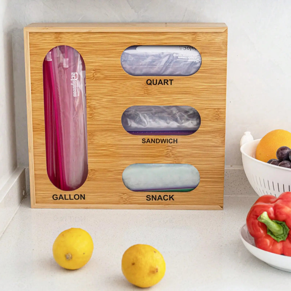 Elegant Bamboo Ziplock Bag Slider Storage Organizer
