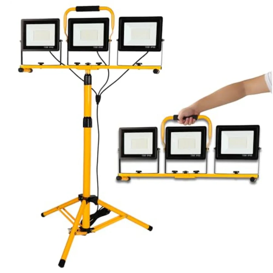 Three Head LED Work Light With Stand And Individual Switches