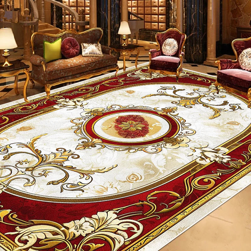 LYAHKAE European Style Printed Nonslip Decorative Floor Rug