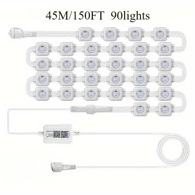 GCTECHING Waterproof Permanent Outdoor LED String Lights Decoration