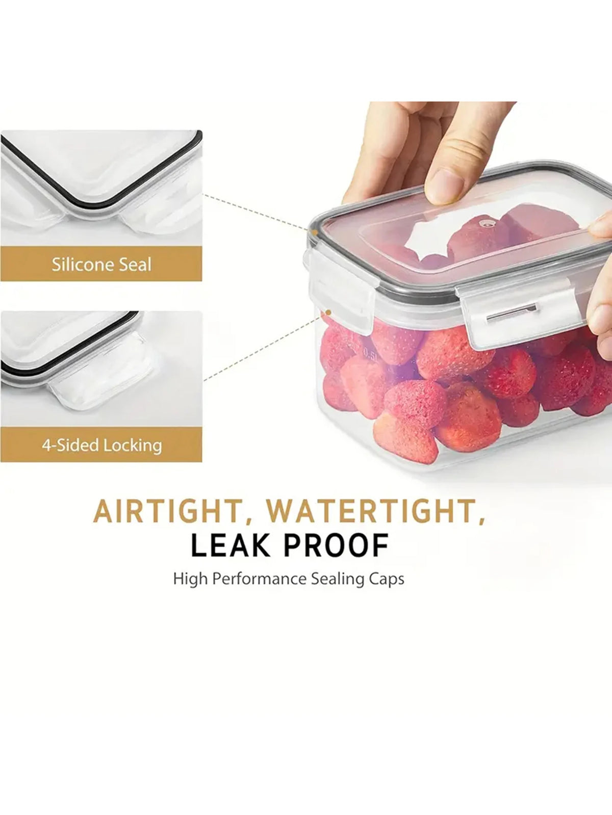 Airtight Food Storage Containers With Labels For Spices Grains Flour
