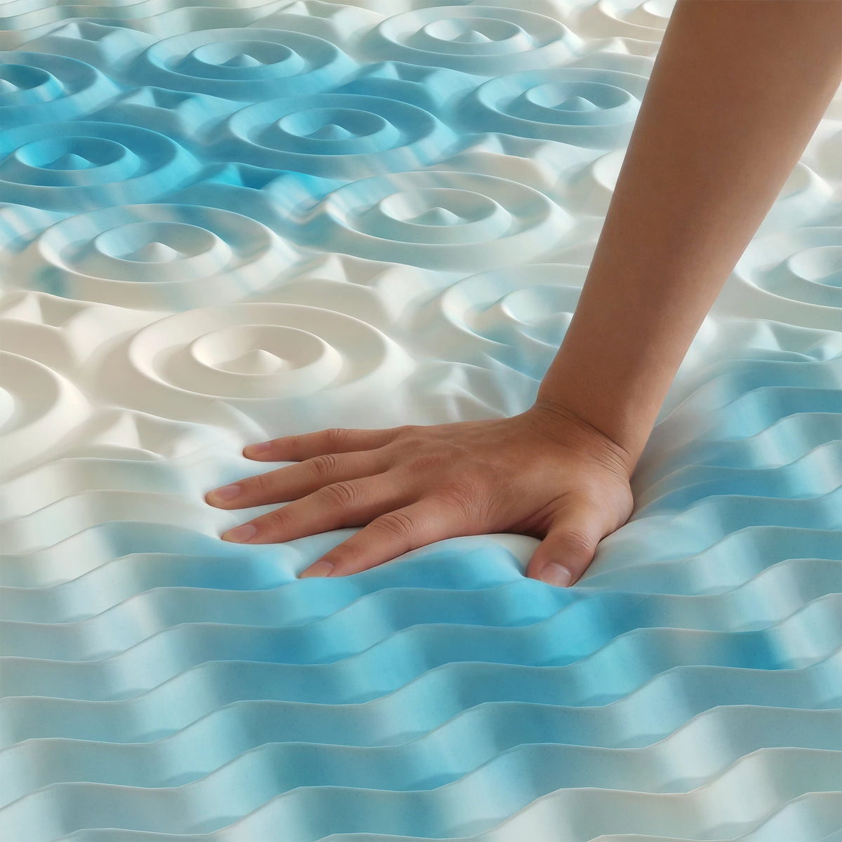 JHK Cooling Gel Memory Foam Topper With Five Zone Pressure Relief